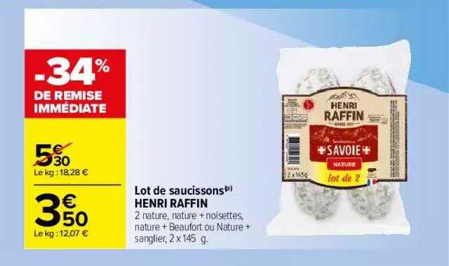 lot de saucissons henri raffin