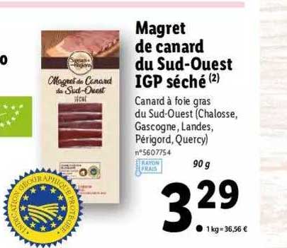 magret de canard du sud-ouest igp séché