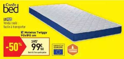 matelas twiggy 90 x 190 cm