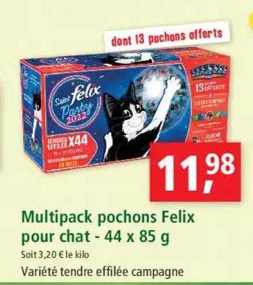 Multipack Pochons Felix Pour Chat - 44 X 85 G