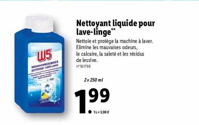 nettoyant liquide pour lave-linge w5