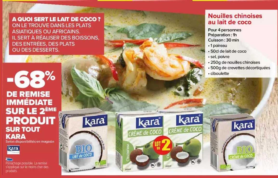 nouilles chinoises au lait de coco , produit kara