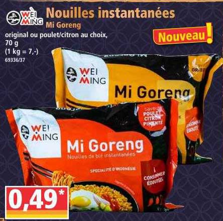 nouilles instantanées mi goreng wei ming