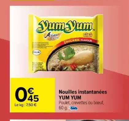 nouilles instantanées yum yum