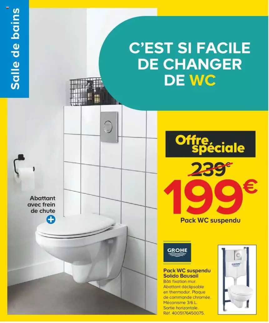 pack wc suspendu solido bausail grohe