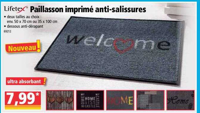 paillasson imprimé anti-salissures lifetex