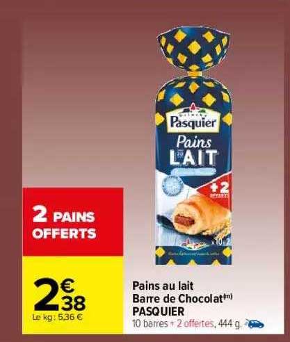 Pains Au Lait Barre De Chocolat Pasquier