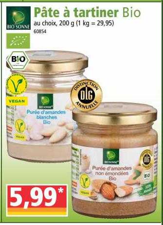 pâte à tartiner bio bio sonne