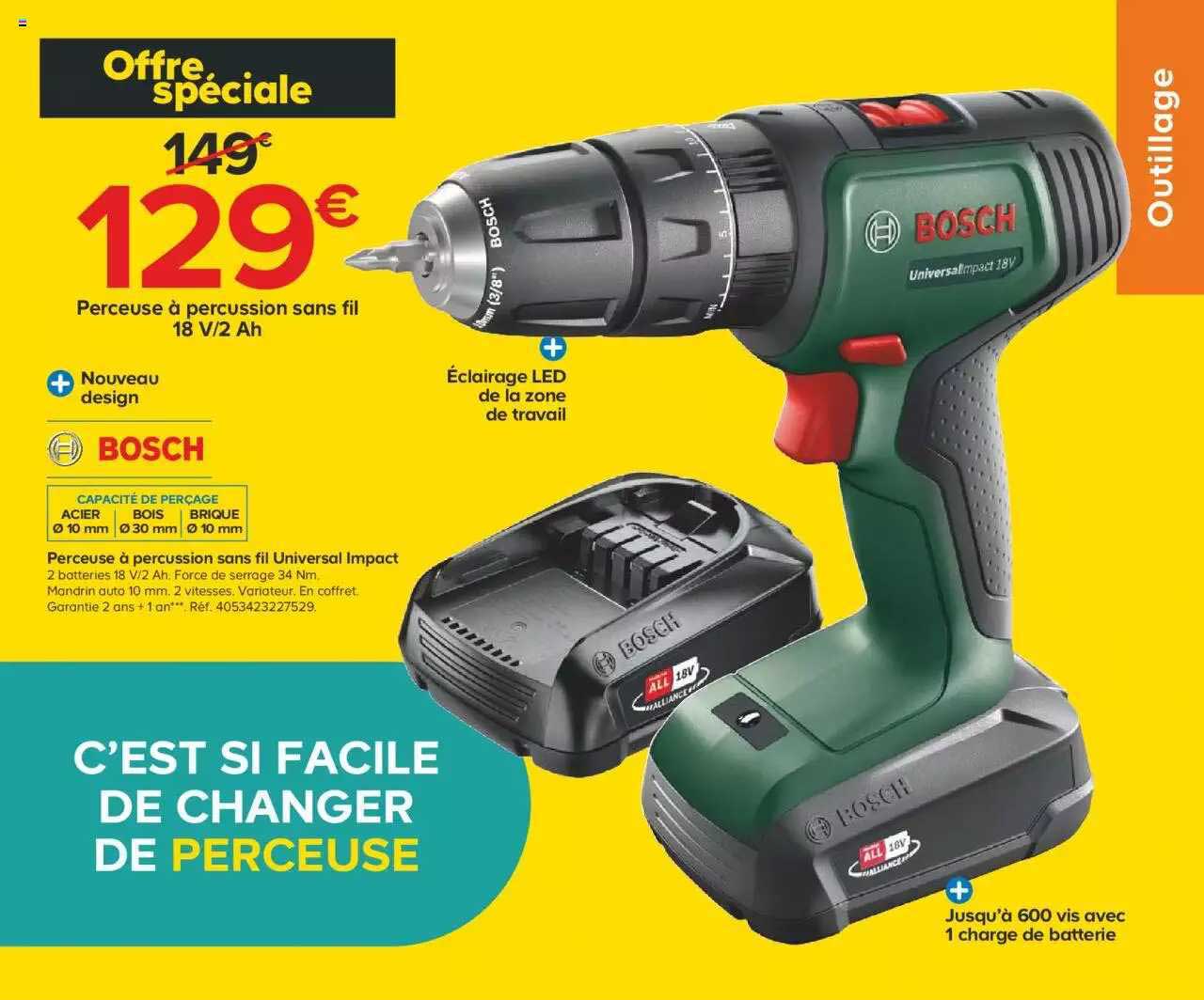 perceuse à percussion sans fil universal impact