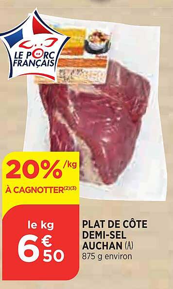 plat de côte demi-sel auchan