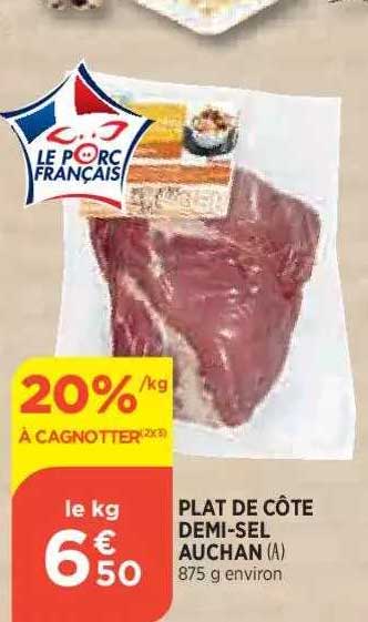 plat de côte demi-sel auchan
