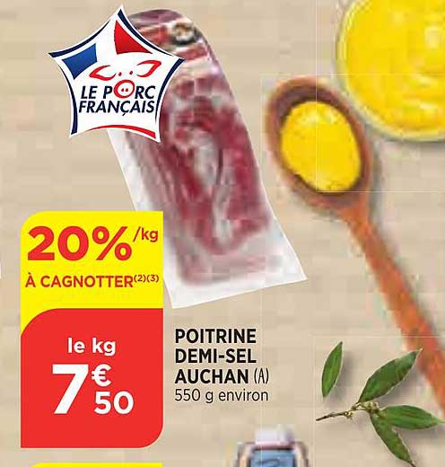 poitrine demi-sel auchan