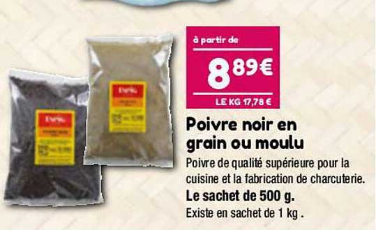 Poivre Noir En Grain Ou Moulu