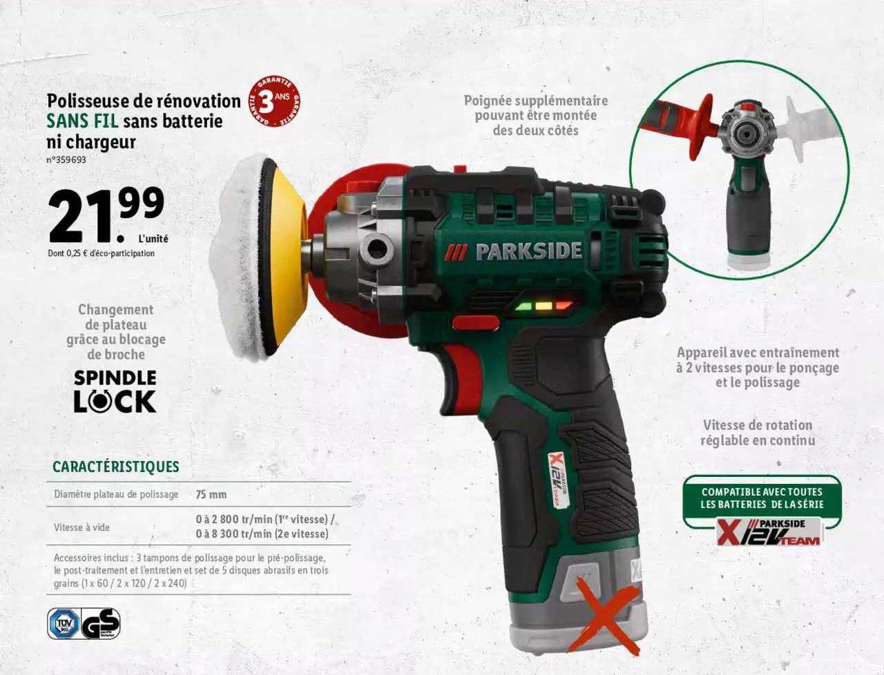 Polisseuse De Rénovation Sans Fil Sans Batterie Ni Chargeur