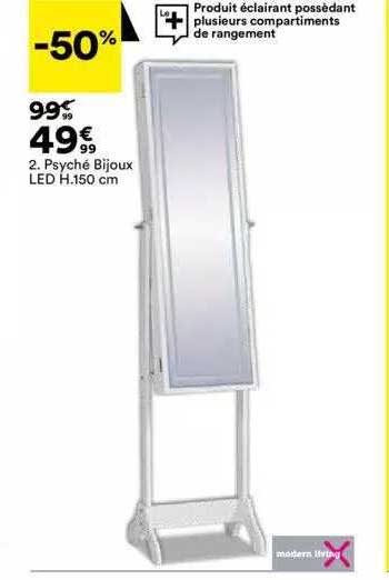 psyché bijoux led h.150 cm modern living