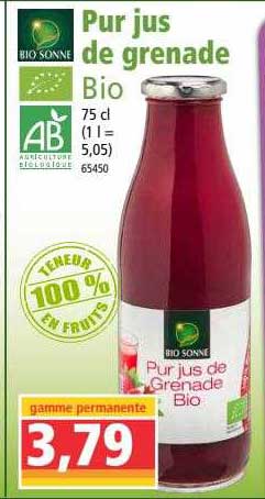 pur jus de grenade bio bio sonne