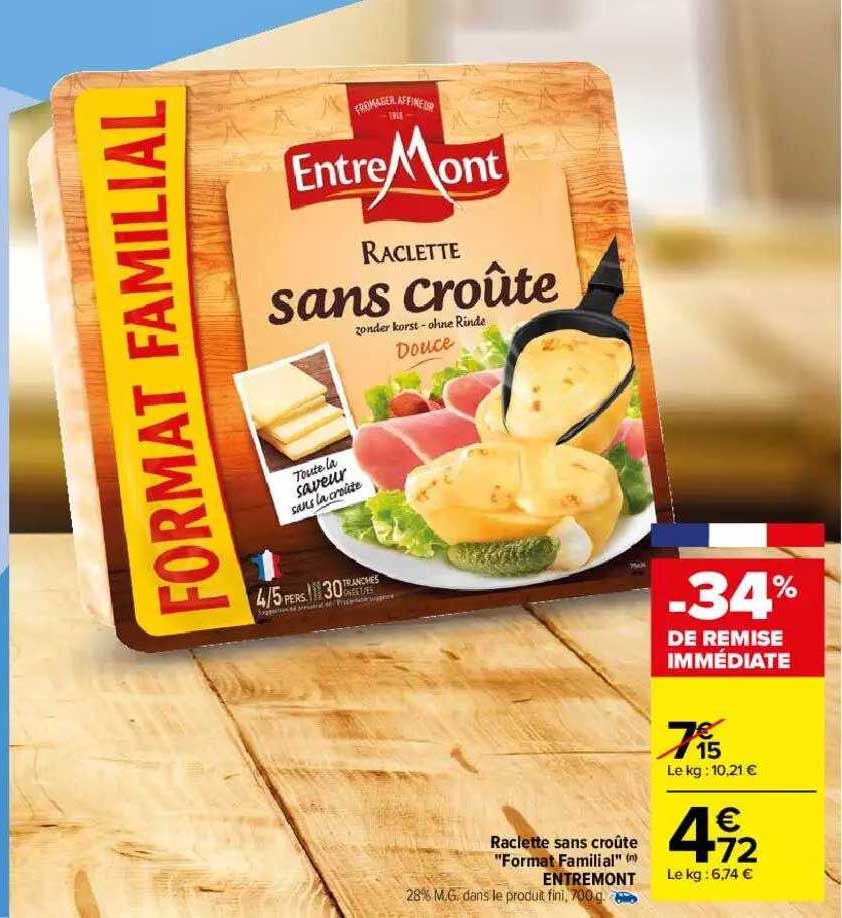 raclette sans croûte "format familial" entremont