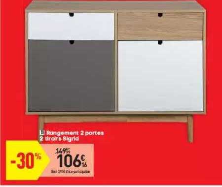 rangement 2 portes 2 tiroirs sigrid
