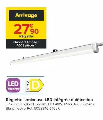 réglette lumineuse led intégrée à détection