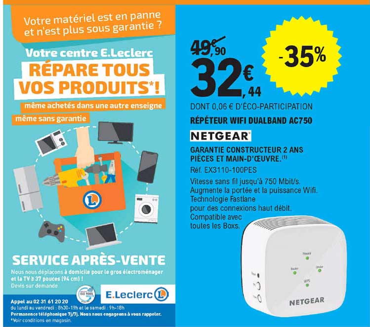 répéteur wifi dualband ac750 netgear