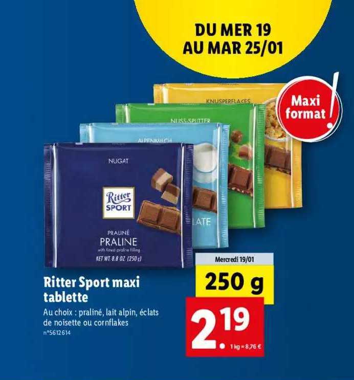 ritter sport maxi tablette