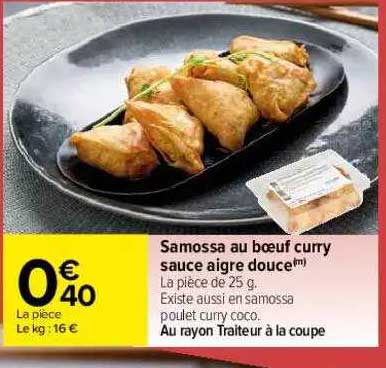 Samossa Au Bœuf Curry Sauce Aigre Douce