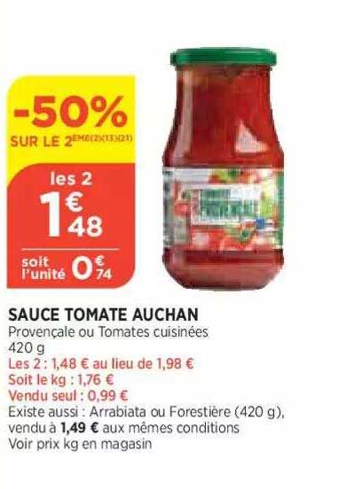 Sauce Tomate Auchan
