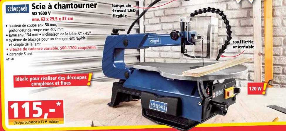scie à chantourner sd 1600 v scheppach