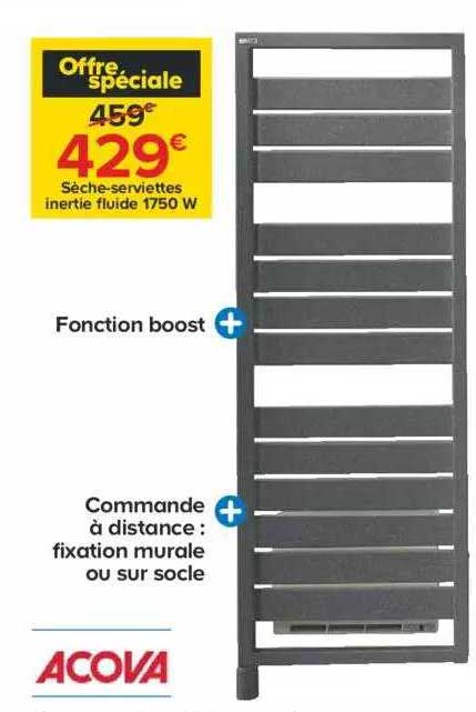 sèche-serviettes inertie fluide 1750 w acova