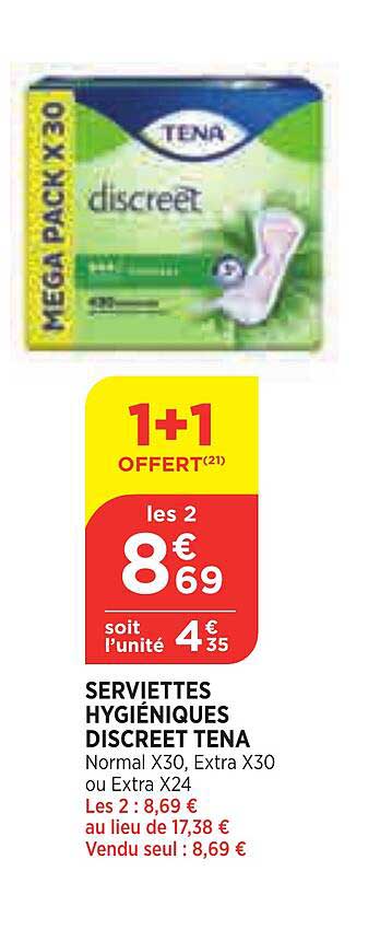serviettes hygiéniques discreet tena