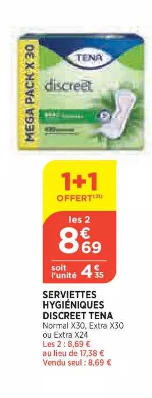 serviettes hygiéniques discreet tena