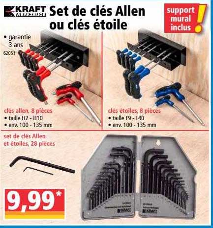 set de clés allen ou clés étoile kraft werkzeuge