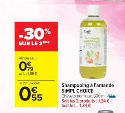 shampooing à l'amande simpl choice
