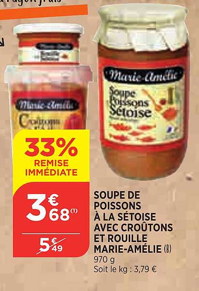 soupe de poissons à la sétoise avec croûtons et rouille marie-amélie