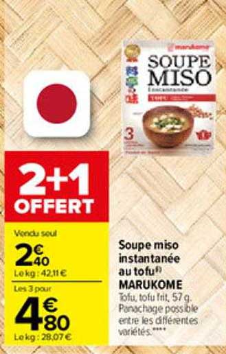 Soupe Miso Instantanée Au Tofu Marukome