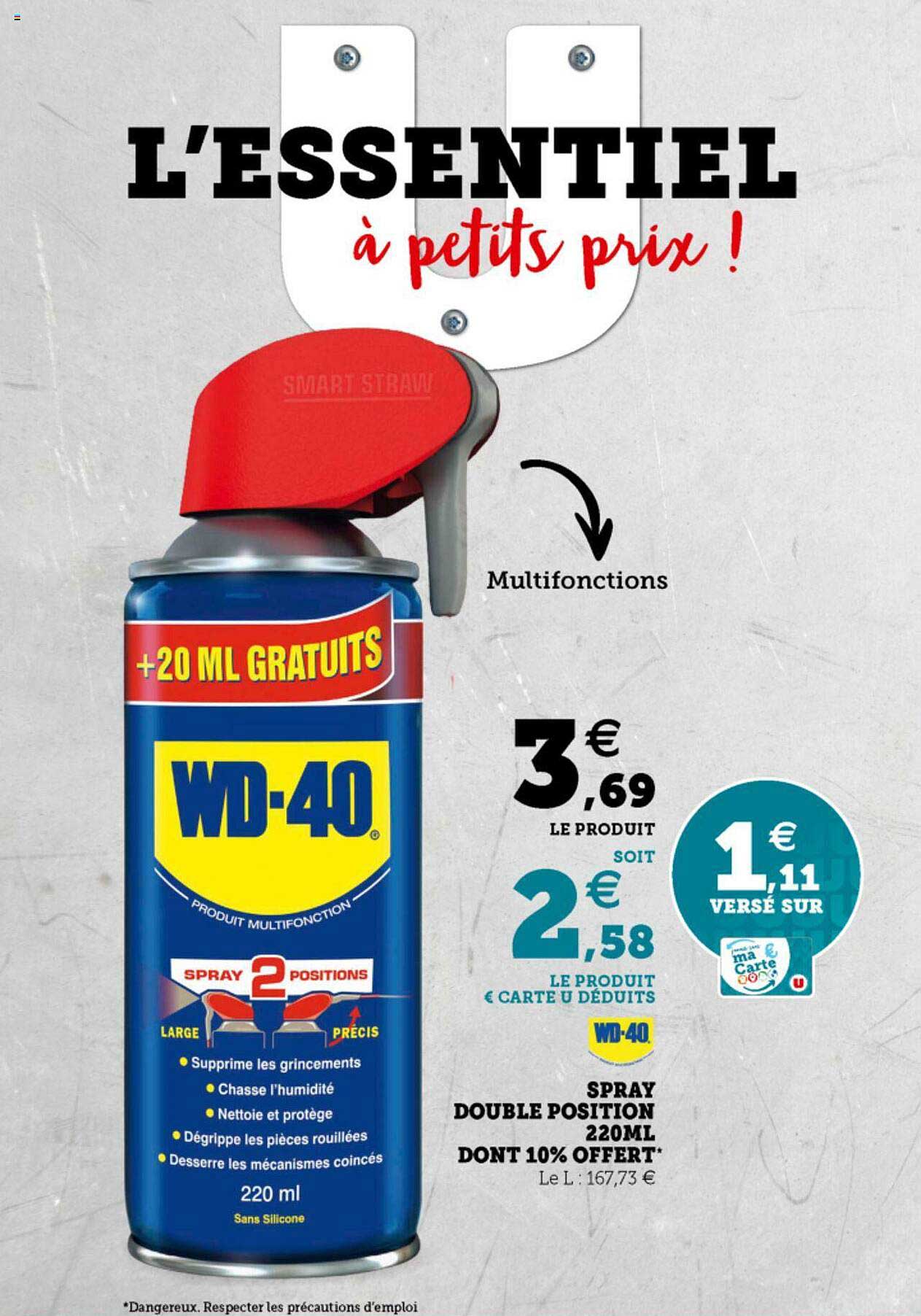 spray double position 220ml dont 10% offert wd-40