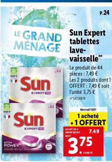 sun expert tablettes lave-vaisselle