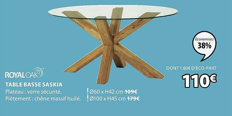 table basse saskia royal oak