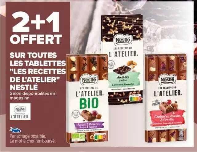tablettes "les recettes de l'atelier" nestlé