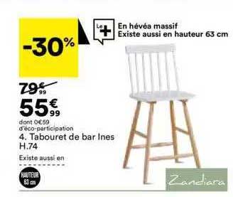 tabouret de bar inès h.74 zandiara
