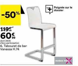 tabouret de bar vanessa h. 74 modern living