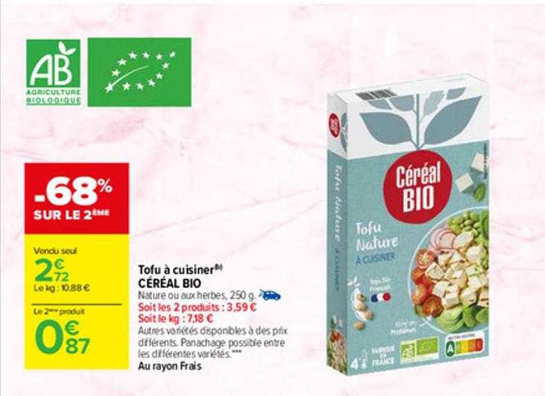 tofu à cuisiner céréal bio