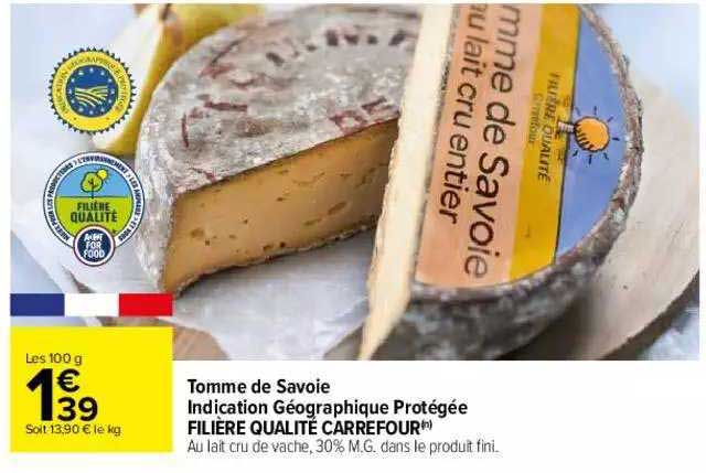 tomme de savoie indication géographique protégée filière qualité carrefour