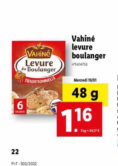 vahiné levure boulanger