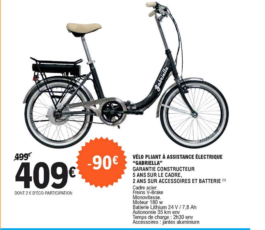 vélo pliant à assistance électrique "gabriella"