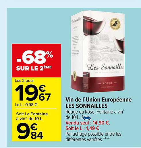 vin de l'union européenne les sonnailles