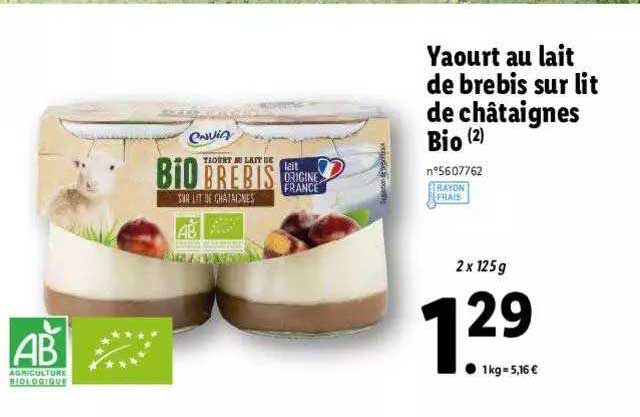 Yaourt Au Lait De Brebis Sur Lit De Châtaignes Bio