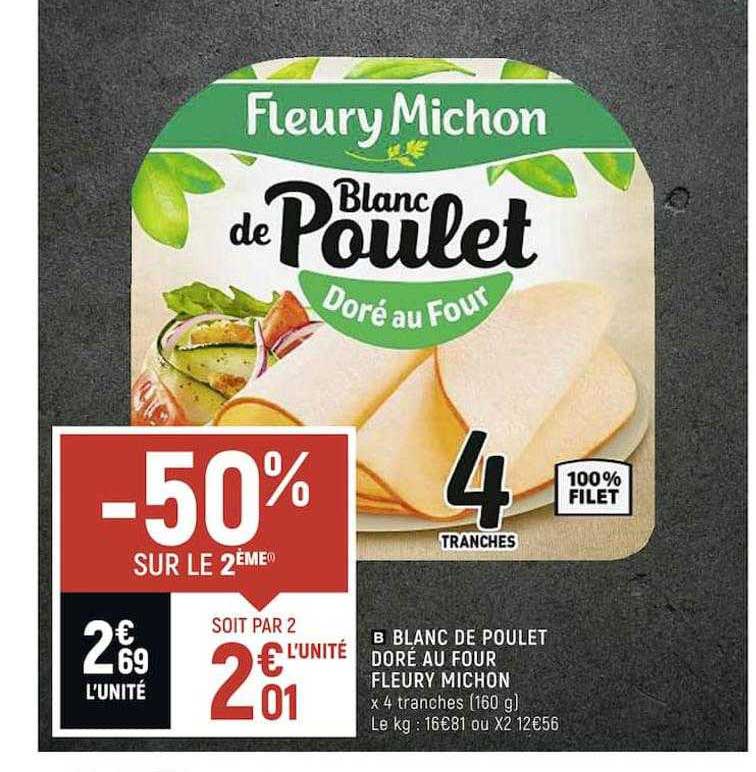 blanc de poulet doré au four fleury michon
