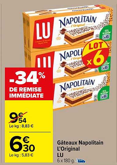 Gâteaux Napolitain L'original Lu