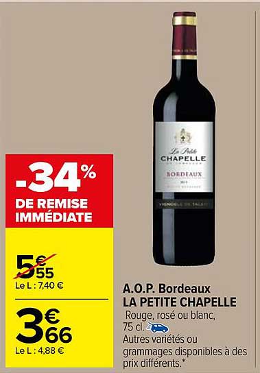 a.o.p. bordeaux la petite chapelle